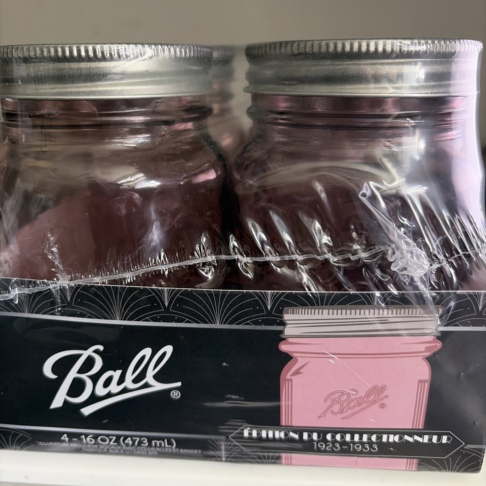 Collectors Pink Rose Pint Ball Jars 16 oz 4 pack